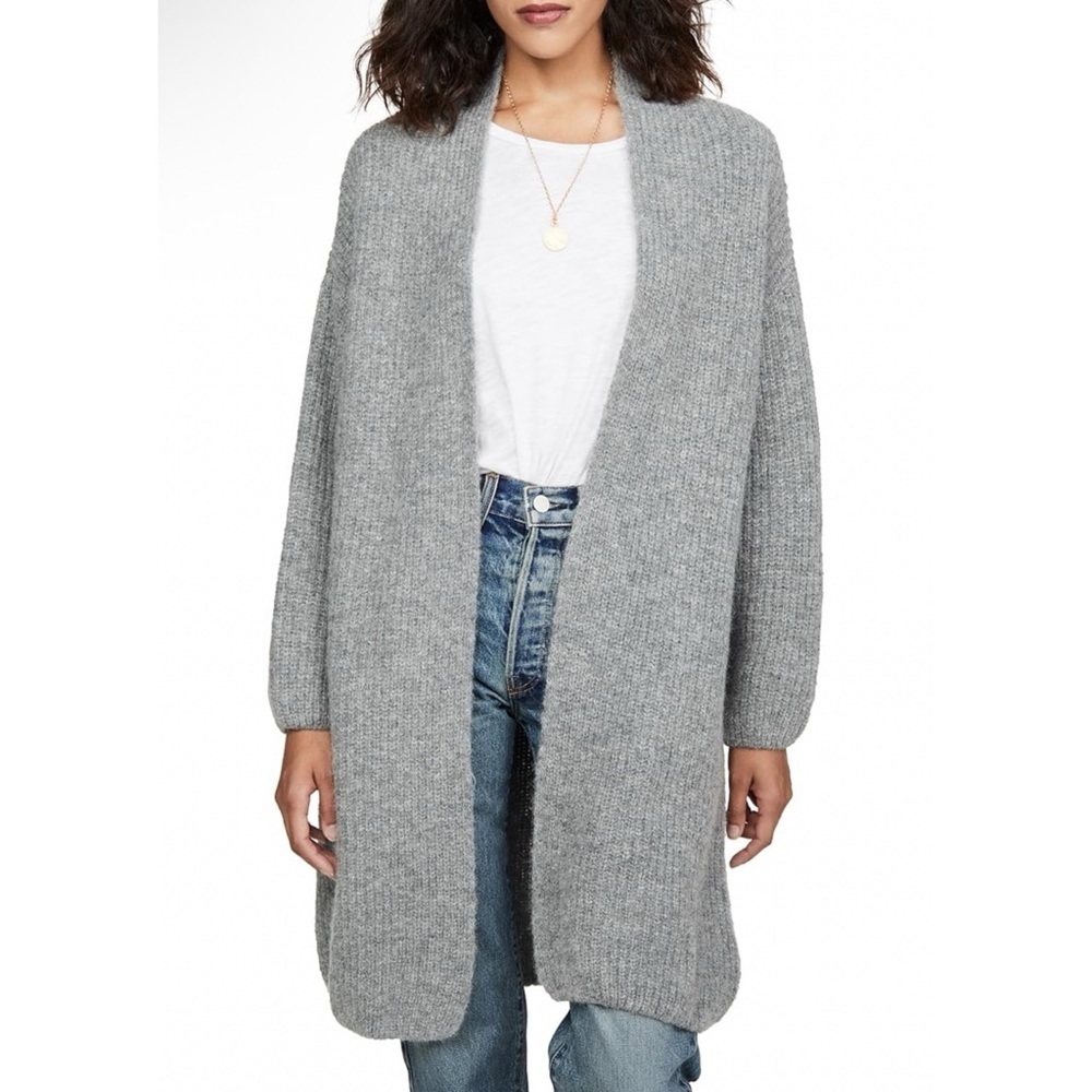 Eberjey Hester Transitional Cardigan Sweater Jacket Gray Alpaca Wool Size S / M
